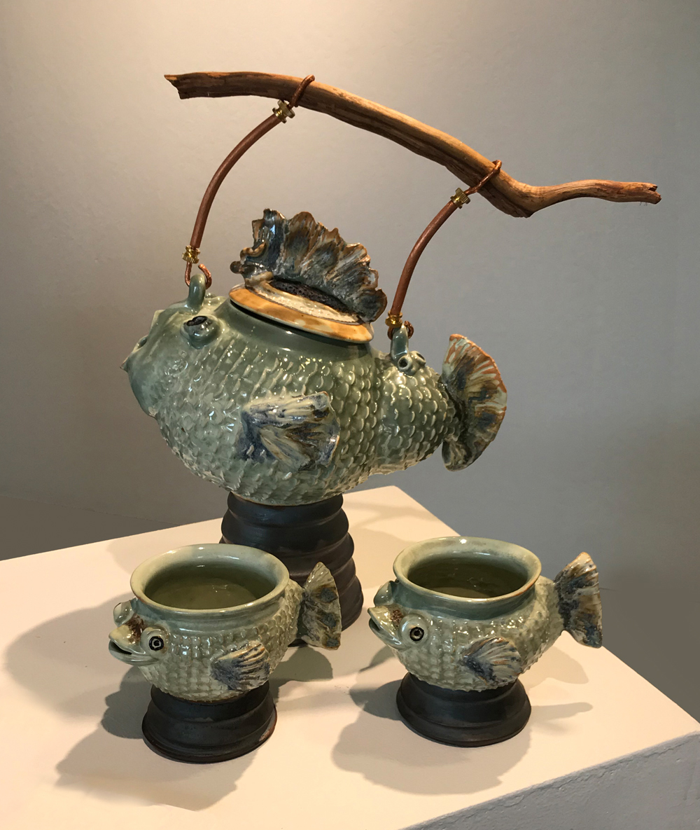 Ceramic Carp tea service set