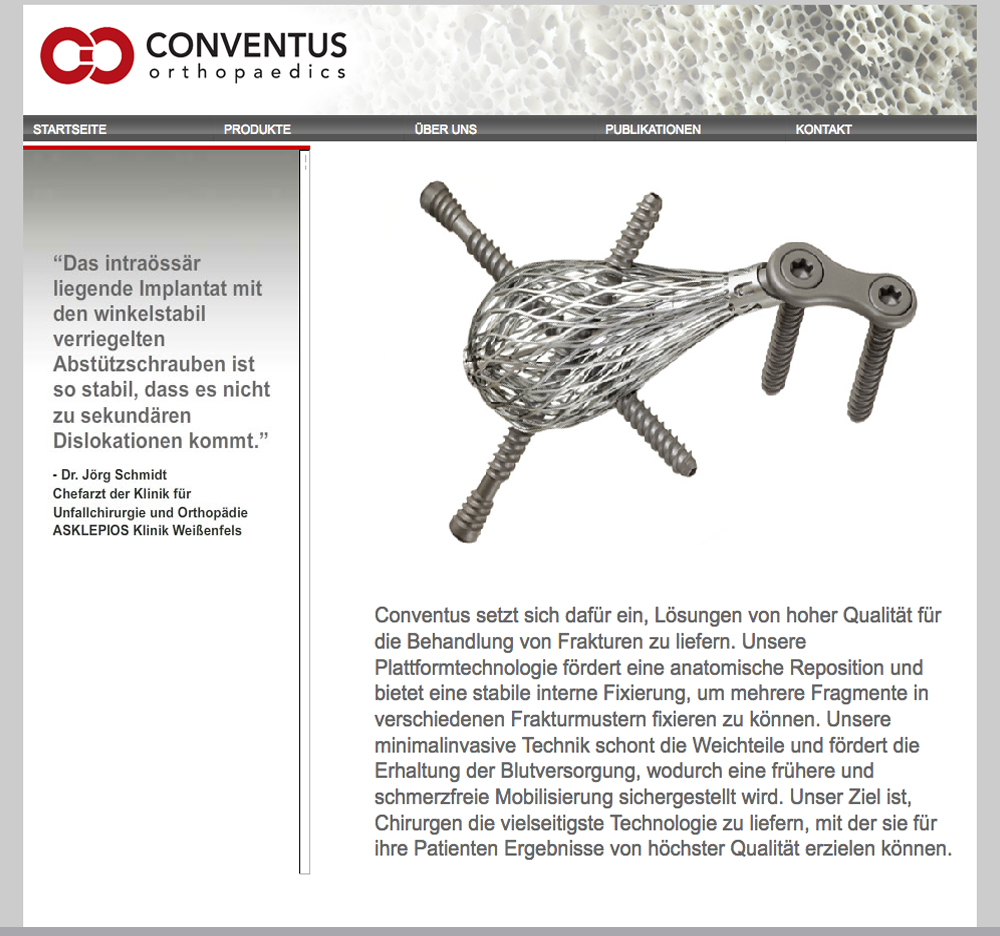 The Original Conventus Orthopaedic German website 